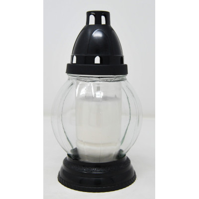 LUMINO VETRO CON CERA 2gg cm. 11x20 h NERO