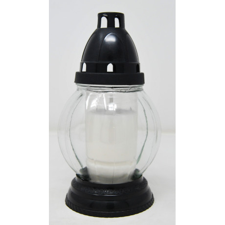 LUMINO VETRO CON CERA 2gg cm. 11x20 h NERO