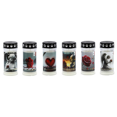 LUMINO CERA ORNAMENTICA 4D 4gg cm. 7,5x17,5 h MIX MOTIVES