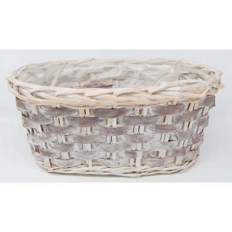CASSETTINA OVALE VIMINI CIPRIA SBIANCATO