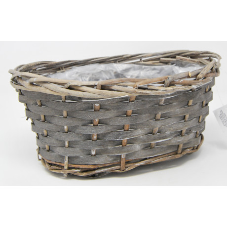 CASSETTINA OVALE VIMINI GRIGIO