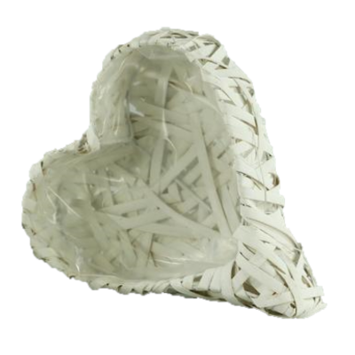 BASE CUORE VIMINI cm. 25x20x7 h BIANCO