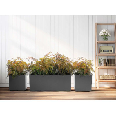 KEBE QUADRO GREENER CON RUOTE E RISERVA cm. 39,5x39,5x39,5 h ANTRACITE