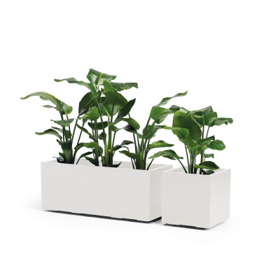 KEBE QUADRO GREENER CON RUOTE E RISERVA cm. 39,5x39,5x39,5 h BIANCO