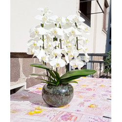 VASO ORCHIDEA LUXURY OCEAN cm. 19x12 h GREY/BLUE