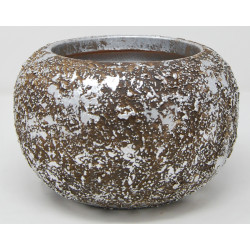 VASO ORCHIDEA LUXURY RUSTIC cm. 19x12 h BROWN/SILVER