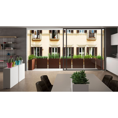 KUBE HIGH SLIM CASSETTA cm. 80x25x70 h RUGGINE